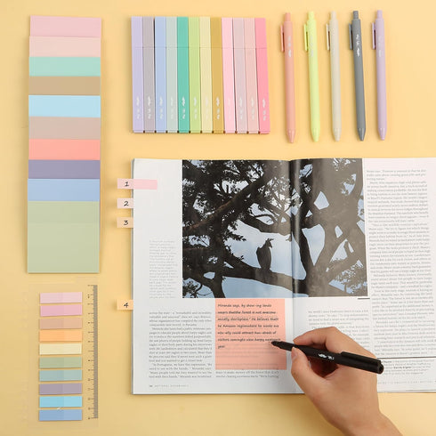 Mr. Pen Aesthetic Book Annotation Kit, 38 pcs, Highlighters and Gel Pens, No Bleed Highlighters for Bible Pages
