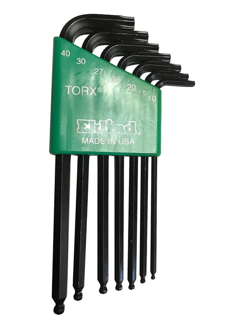 Eklind Tool 10007 7-Piece Long Series Ball/TORX L-Key Set, T10-T40