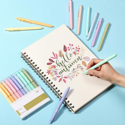 Mr. Pen- Retractable Gel Pens, 10 Pack, Colorful Ink Gel Pens, Pastel Barrels, Fine Point 0.5mm, Cute Pens