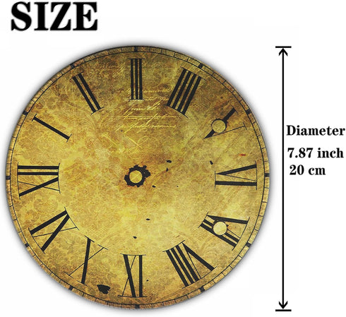 Round Mousepad, Antique Clock Face with Vintage Style Texture, Non-Slip Rubber Base Mouse Pad for Desktop Notebook