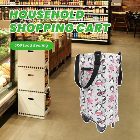 5KG 44x26x14cm Load Household Shopping Cart, Foldable Grocery Bag, Portable Utility Shopping Cart, Waterproof Camping