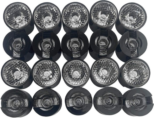 (Pack of 20) Acrylic Lens with Black Holder Bracket, Focusing LED Lens for LED Beads