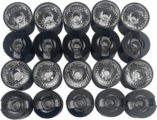 (Pack of 20) Acrylic Lens with Black Holder Bracket, Focusing LED Lens for LED Beads