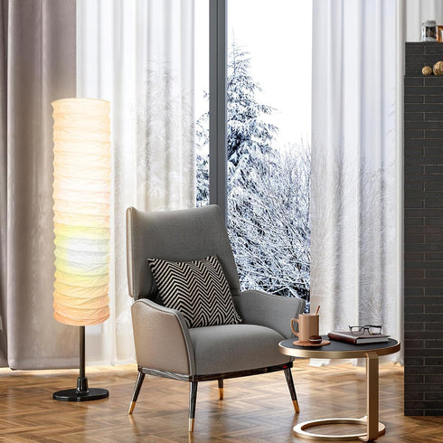 95cm NUOBESTY Paper Floor Lamp Shade Replacement White Floor Lamp Cover Long Standing Lampshade Foldable Protector
