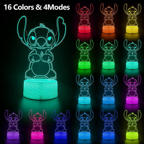 Light,16 Light,3D AIHYING Cool Night Color Night LED Lamp with Smart Remote Control,Boy Gifts for Children's Room