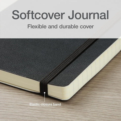 Oxford Lined Writing Journal, Classic Notebook for School or Office, 192 Pages, 5" x 8.25", Softcover, Black