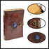 Moon Blue Lapiz Gemstone Studded Writing Handmade Leather Notebook, Unlined Antique Deckle Edge Vintage Paper, Great
