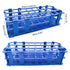 3 Packs Plastic Test Tube Rack, 24 Holes Lab Test Tube Rack Holder for 25mm Test Tubes, Blue, Detachable (24holes)