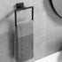 Bathroom Towel Ring, Black SUS 304 Stainless Steel Square Towel Bar, Matte Black Towel Holder for Wall Mount