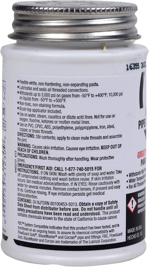 Oatey Pipe Joint Compound, 4 Oz, White