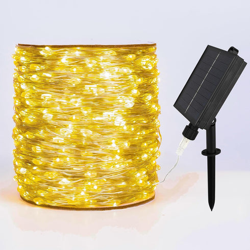 Solar String Lights for Outside,200FT 600 LEDs Solar Fairy Lights,Waterproof 8 Modes