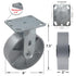 Heavy Duty Caster Steel Cast Iron Wheel, Rigid Caster 1250 LB Capacity, 6 Inch
