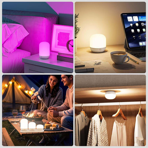 Dimmable 12 SUNMORY Rechargeable Night Light, Small Table Lamp for Bedroom, Bedside Lamp with Magnetic Charging