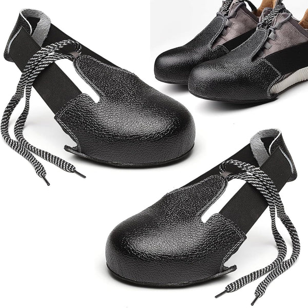 Steel Toe Covers for Shoes, No Slip Metal Protector Cap for Workplace Men Women (Black 2.0)