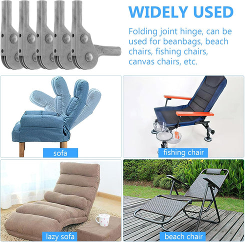 3-Gear 3.93X3.54X0.59In Pack 4 Folding Sofa Hinge Adjustable Self-Locking Support Hinge Heavy Duty Furniture Hardware