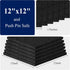 Felt Corkboards for Wall 6 Pack 12 x 12-1/3" Black Self-Adhesive Cork Board Tiles Square Bulletin Board with 100 Push Pins Frameless Cork Tiles for Walls Home Office by NACHLYNN