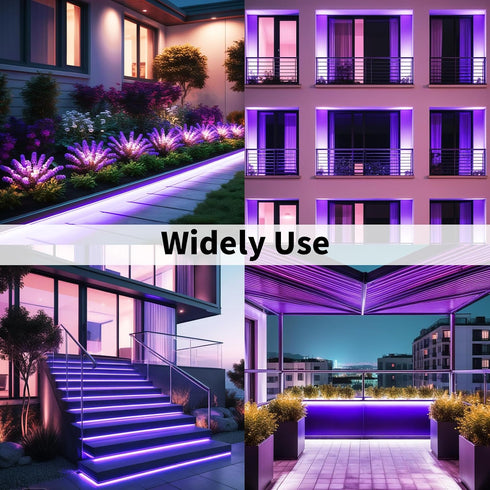 12V 16.4FT, Dimmable iNextStation Purple LED Strip Lights Flexible Silicone Neon Rope Light with Power Adapter