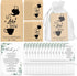ReliThick 100 Sets Wedding Favors Bulk - 100 Kraft Paper Envelopes, 100 Thank You Cards, 100 Organza Bags (No Tea)