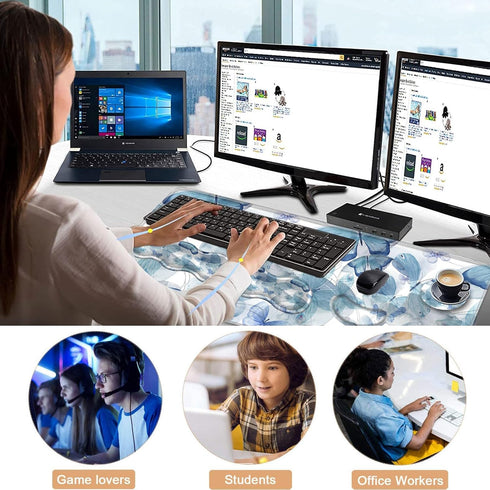 Mouse Pad - Large Pink Desk Mat, 4in1 XXL Mousepad + Keyboard Wrist Rest + Coaster Set for Home Office
