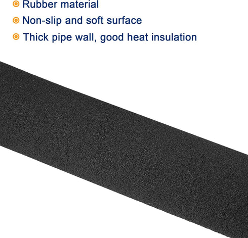 MECCANIXITY Foam Grip Tubing Handle Grips, 1"(25mm) ID, 3/16"(5mm) Wall Thick, 7.7" Black Non-slip