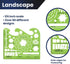 Pacific Arc Landscape Template Guide with Trees, Shrubs, Hedges, Fences, and Terraces