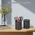 EasyPAG Metal Round Pencil Holder - 2 Pack Black Pen Cup Holders for Desk Organizer