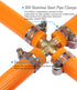 Brass Hose Barb 4 Way Fitting 5/16" (8mm) Barb Splicer with Stainless Steel Pipe Clamps for Air Hose Repair