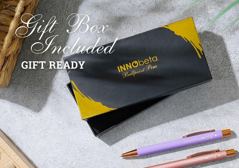 InnoBeta Monogrammed Gifts Ballpoint Pen Set of 4, Initial Letter Gifts for Housewarming, Birthday, Thanksgiving,