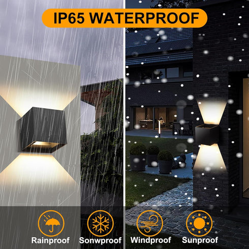 Boaskul 20W,3000K Outdoor Wall Lights Fixture Exterior Modern Front Porch Sconces Hardwired Wall Mount Up Down Lighting