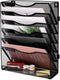 EasyPAG Office Supplies Wall File Organizer, 7 Tier Vertical Hanging File Folders Holder, Black