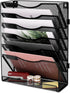 EasyPAG Office Supplies Wall File Organizer, 7 Tier Vertical Hanging File Folders Holder, Black