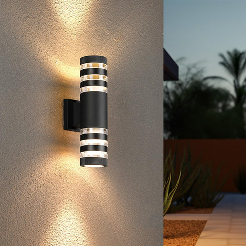 1Pack 15inch Lights,18W 4000K IP65 LED Cylinder Up & Down Wall Modern Outdoor Wall Light Day White Aluminum Body