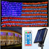 Solar American Flag String Lights - Waterproof 420 Led Solar Powered Flag
