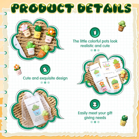 Commendable Favors(100 Set) Chunful Employee Appreciation Gift Bulk for Coworkers Resin Flower Pot Pun Inspirational