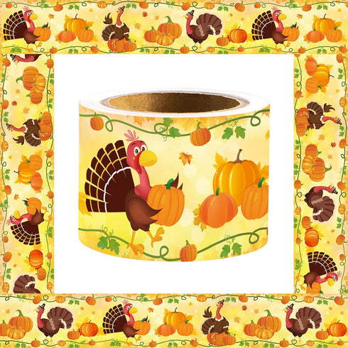 Thanksgiving Turkey Bulletin Board Border - Fall Pumpkin Borders for Classroom Decoration (36Ft)