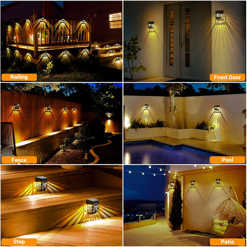 8 Pack LOFTEK Solar Deck Lights, Solar Fence Lights, Outdoor Patio Decorative Light, Dusk to Dawn, Waterproof, Fence