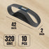 POWERTEC 424232S 2 x 42 Sanding Belts, 320 Grit Silicon Carbide for Belt Sander, Woodworking, Metal Polishing