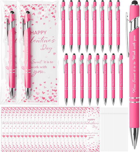wearage 24 Set Valentine's Day Appreciation Pen Gifts Bulk with Thank You Cards
