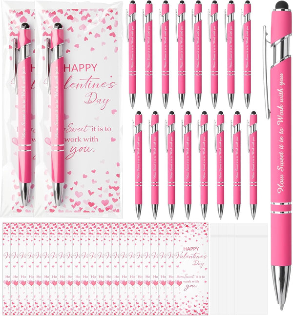 wearage 24 Set Valentine's Day Appreciation Pen Gifts Bulk with Thank You Cards