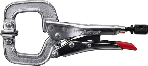 6" Locking C-Clamp, Max Clamping Capacity: 2 , Vinyl Coated Quick Release Handle