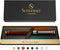 Scriveiner Deep Crimson Red Rollerball, Stunning Red Lacquer Luxury Pen with Chrome Finish, Gift Set