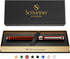 Scriveiner Deep Crimson Red Rollerball, Stunning Red Lacquer Luxury Pen with Chrome Finish, Gift Set