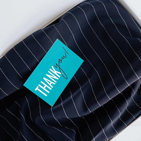 RXBC2011 Pack 100 Thank You for your support Cards Handwritten Lettering Design Thank you small business Card of (Aqua)