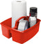 Storex Large Classroom Caddy, 13 x 11 x 6.575 Inches, Red, Case of 6