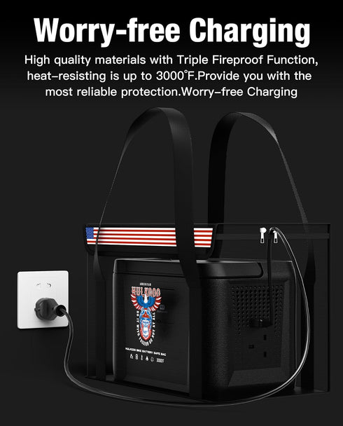 HulkGoo 12V 100Ah LiFePO4 Box(14 9.5 7.8inch) Lithium Battery Fireproof Safe Bag Large Capacity Explosion-Proof