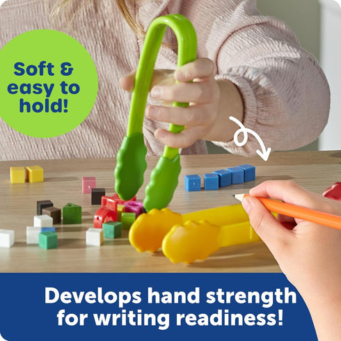 Learning Resources Flex-Grip Tongs - Kids Tweezers, Montessori Grabber Tool, Fine Motor Skills, Sensory Bin Tools