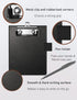 Mini Clipboards 4"x6" - Small Faux Leather Memo Pocket Clipboard with Pen Holder for Receipts & Notepads (Black)