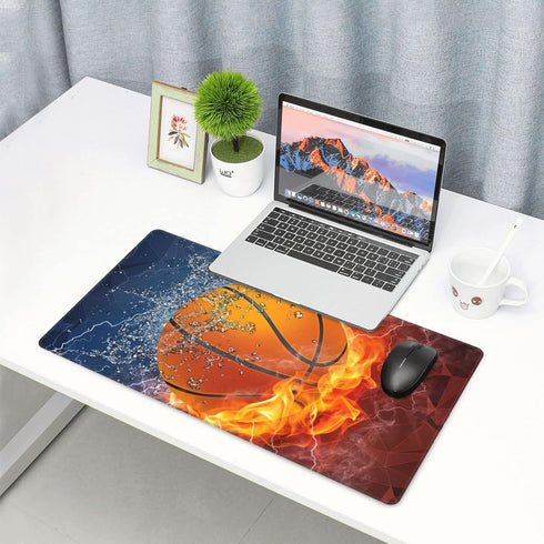 Extra Large Basketball Mouse Pad, 29.5" x 15.8" Cool Sports Style Extended Desk Mat with Non-Slip Base