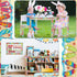Summer Flip Flops Bulletin Board Border, 68.9 Feet with Butterflies Flowers Bee Space for Classroom Chalkboard Decor