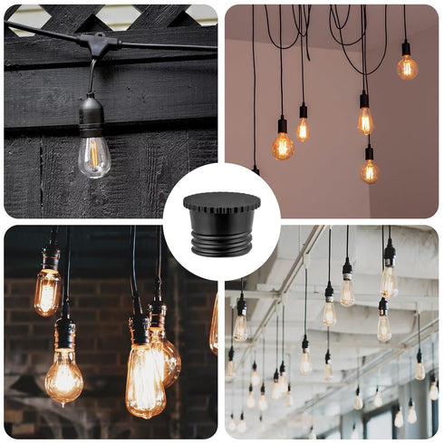 QVQCWD Bulb Bulb E26 (4) Light Socket Caps, Socket Safety Covers for String Lights, Fit Standard & Recessed Holders